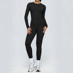 Women's Fitted Sports Set – Long Sleeve Top and Leggings