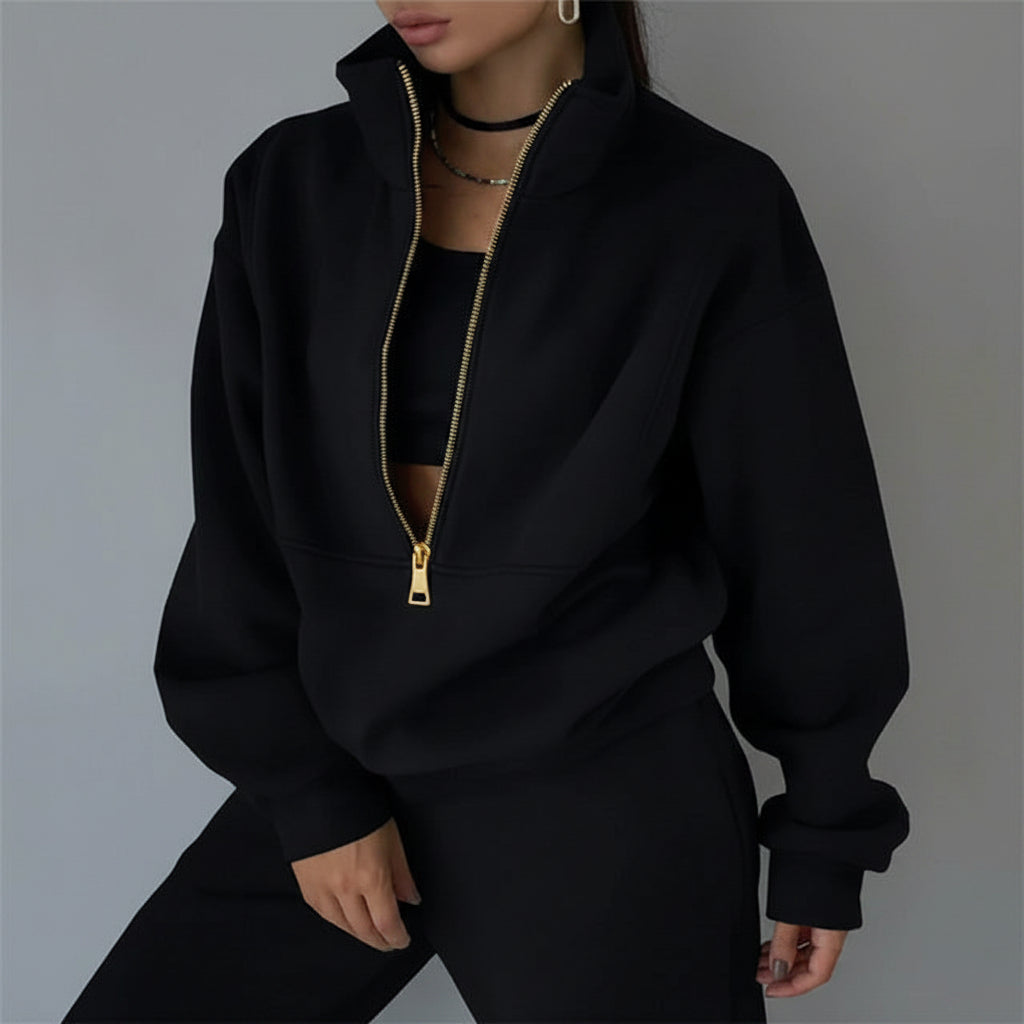 Women's Sportswear Set – Zip-Up Sweatshirt and Pants
