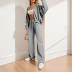 Completo Business Casual Donna 2 Pezzi - Cardigan Zip e Pantaloni Lunghi