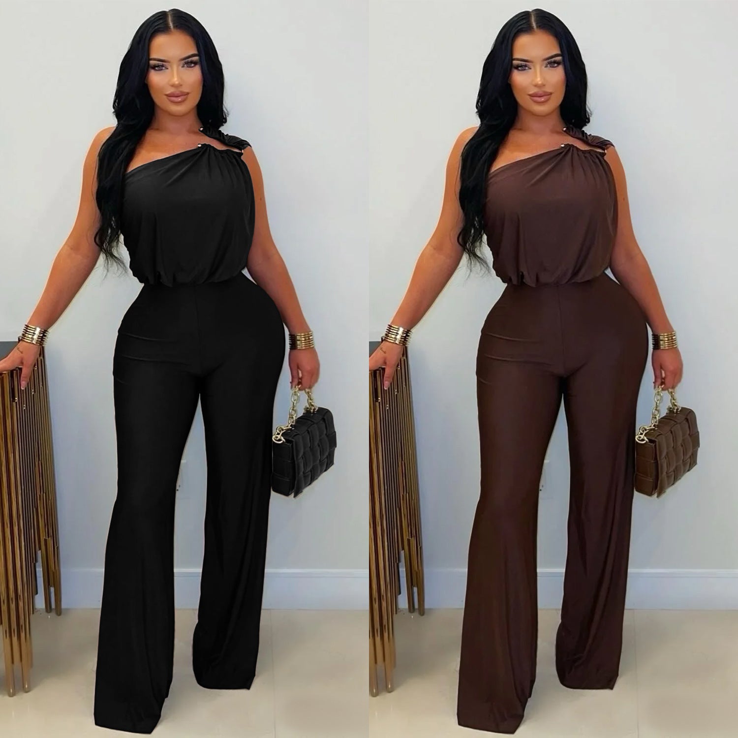 Women's Strapless Wide Leg Elegant Jumpsuit
