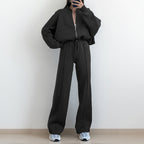 Completo Business Casual Donna 2 Pezzi - Cardigan Zip e Pantaloni Lunghi