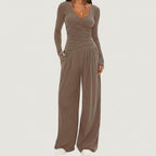 Women's Long Sleeve Sports Set - 2 Piece Outfit