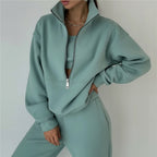 Women's Sportswear Set – Zip-Up Sweatshirt and Pants