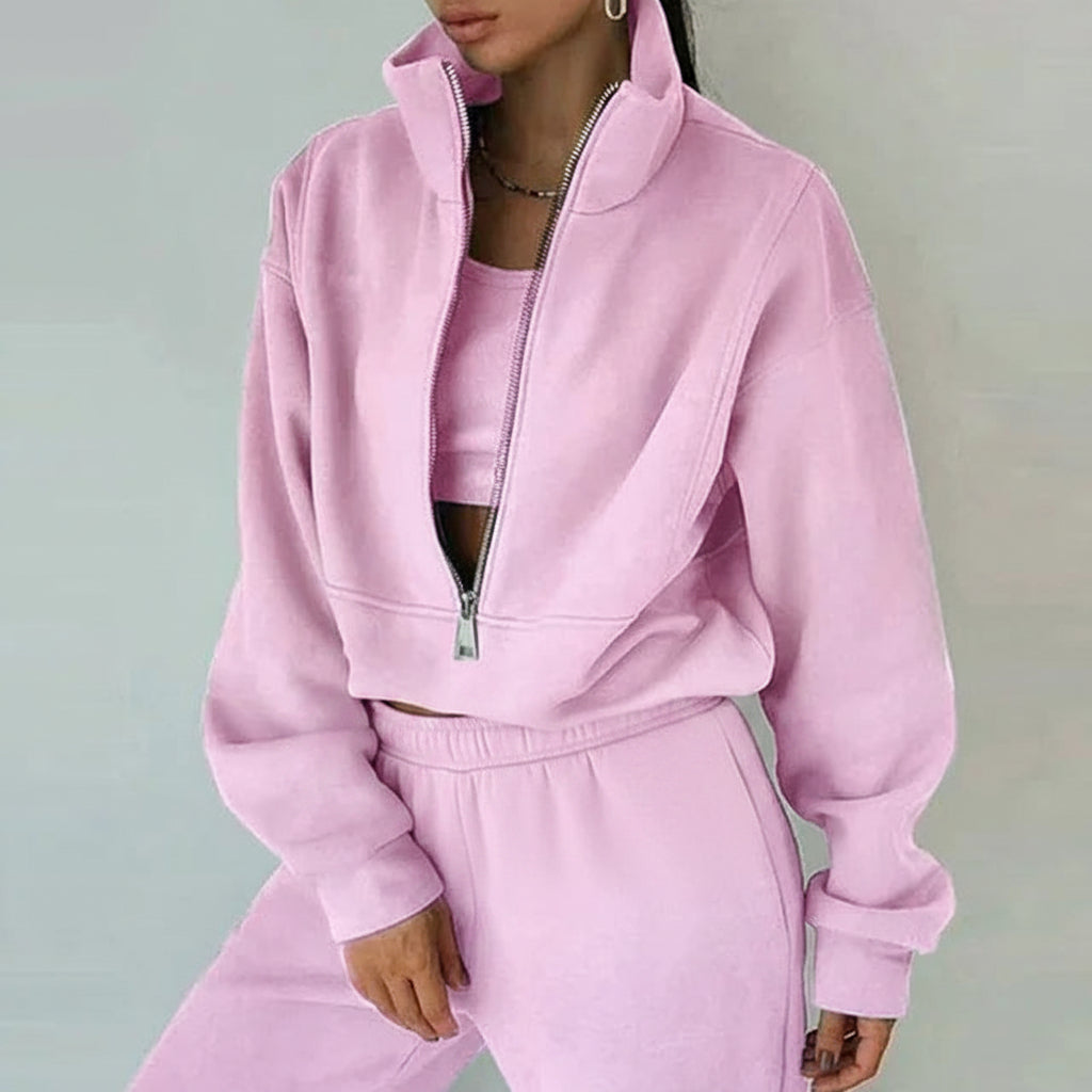 Women's Sportswear Set – Zip-Up Sweatshirt and Pants