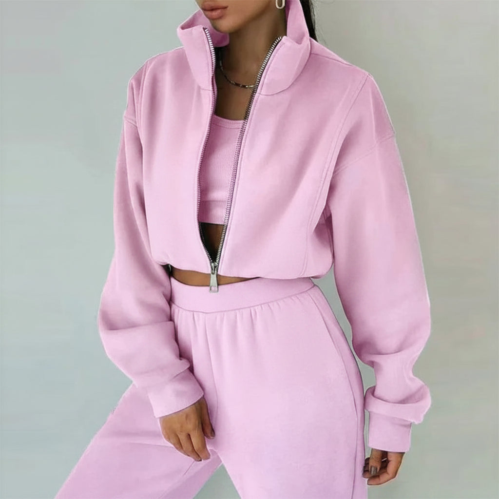 Women's Sportswear Set – Zip-Up Sweatshirt and Pants
