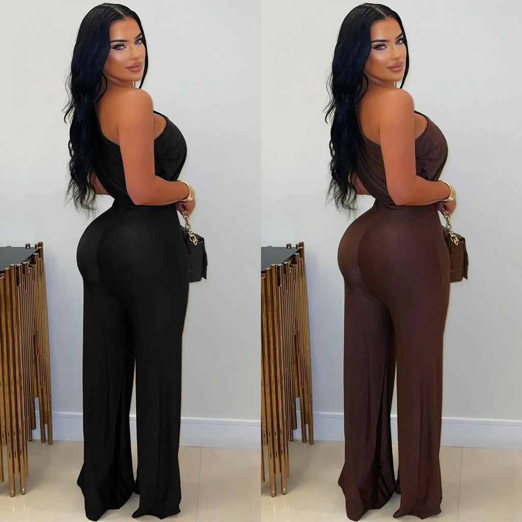 Women's Strapless Wide Leg Elegant Jumpsuit