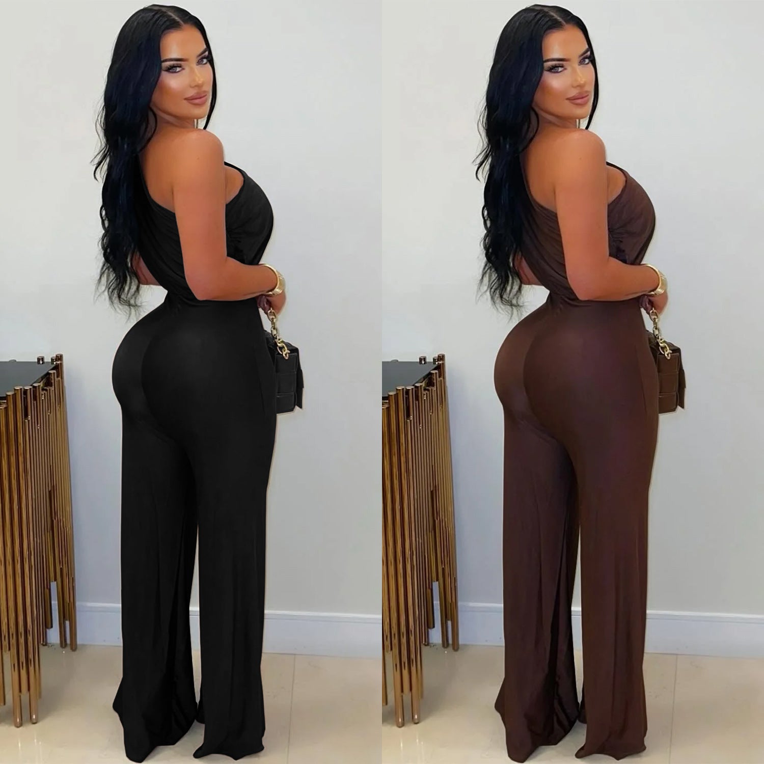 Women's Strapless Wide Leg Elegant Jumpsuit