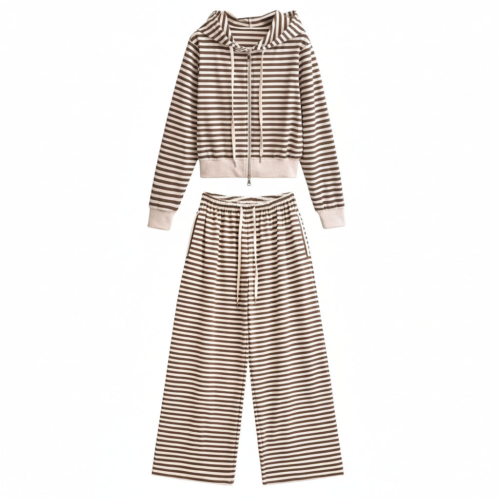 Women's Full Zip Hoodie and Straight Leg Pants Set
