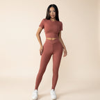 Completo Donna 2 Pezzi - Top Maniche Corte Aderente e Pantaloni Lunghi