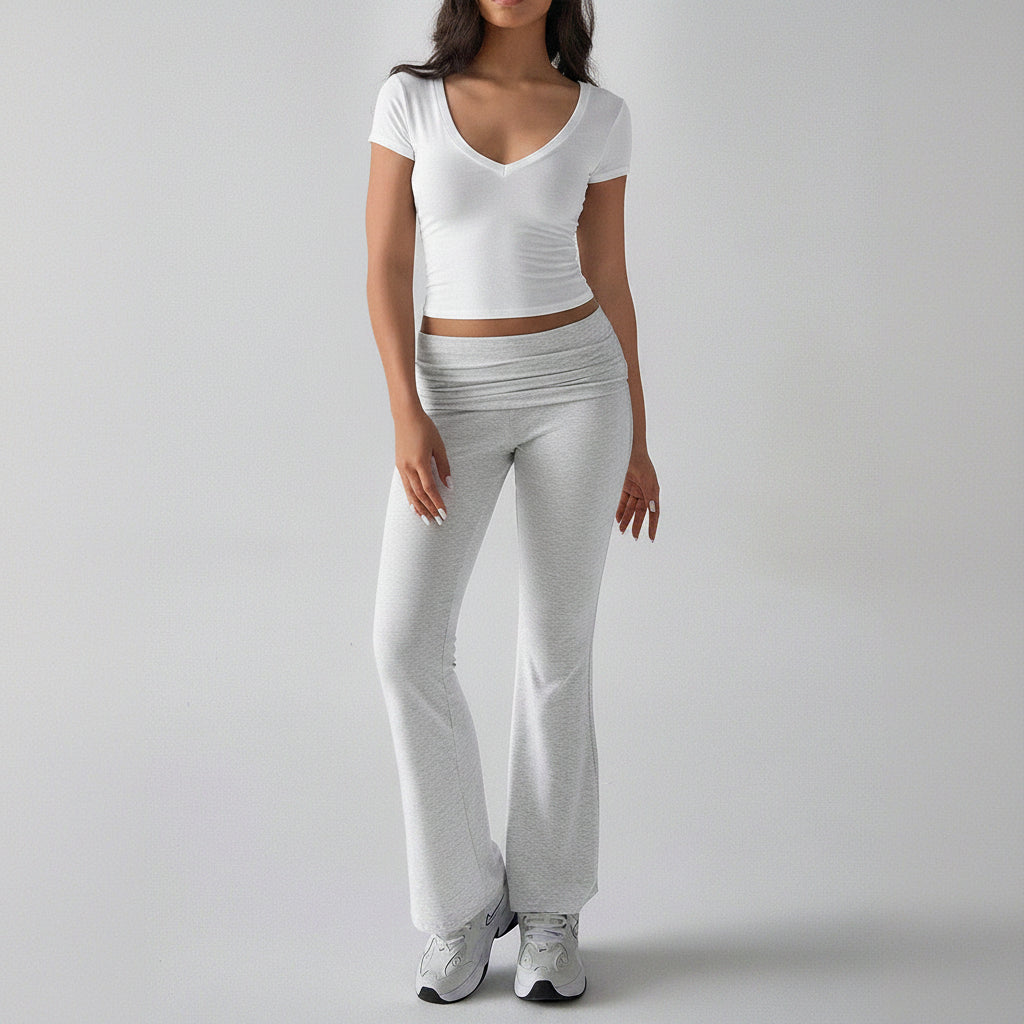 Women's Yoga Set – 3/4 Sleeve T-Shirt and Long Pants