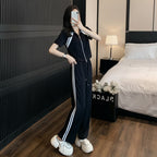 Women's 2-Piece Set – Short-Sleeve Top and Wide-Leg Pants