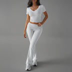 Women's Yoga Set – 3/4 Sleeve T-Shirt and Long Pants