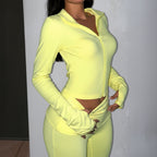 Women's Yoga Set - Long Sleeve Jacket and Tight Leggings