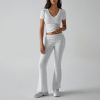 Women's Yoga Set – 3/4 Sleeve T-Shirt and Long Pants