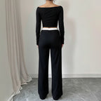 Women's 2-Piece T-shirt and Wide-Leg Pants Set Casual Chic