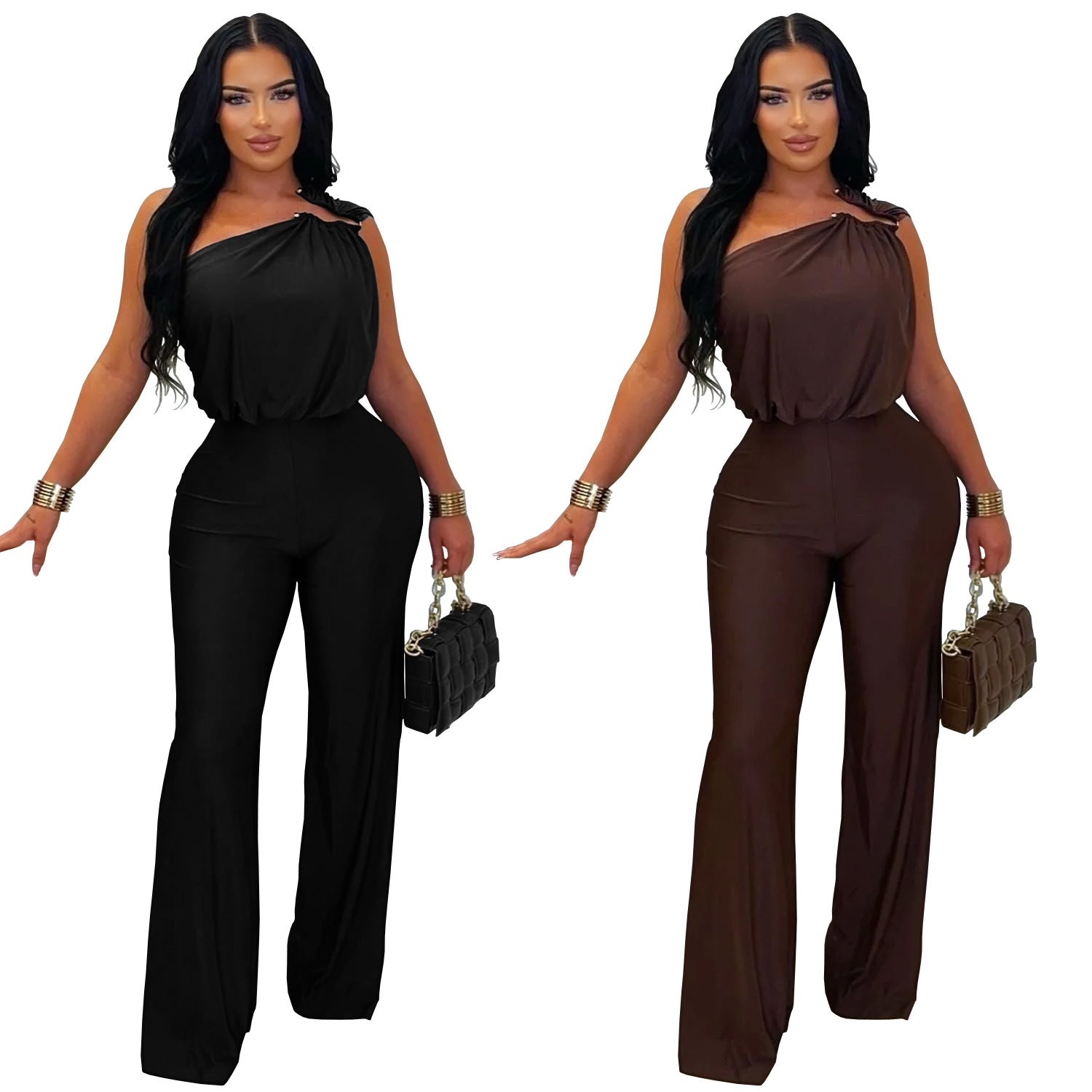 Women's Strapless Wide Leg Elegant Jumpsuit