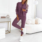 Women's 3-Piece Office Style Suit - Vest, Jacket, and High-Waisted Pencil Pants