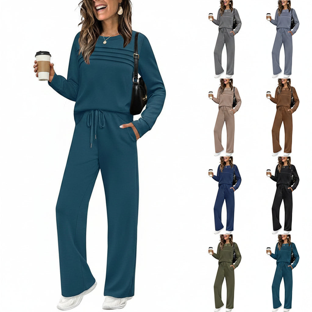 Women's Casual Loose Set – Long Sleeve Top and Pants