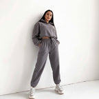 Women's High Neck Zip Sweatshirt Set – 2 Piece Casual Outfit | Lynoro
