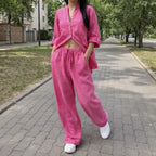 Women's Linen and Cotton Set – Shirt and Palazzo Trousers | Lynoro