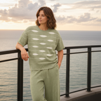 Completo Donna 2 Pezzi - Top Girocollo e Pantaloni Wide-Leg Viscosa