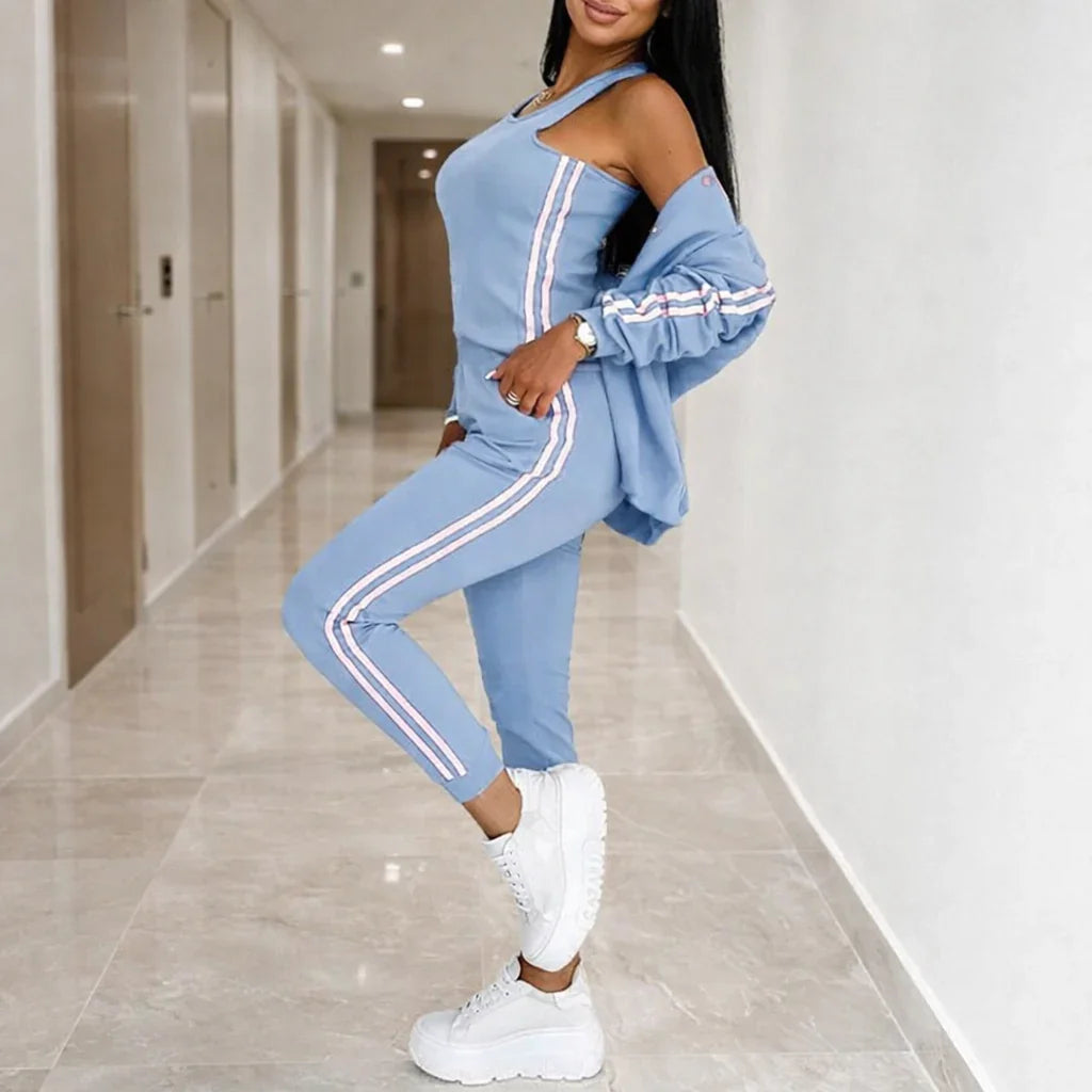 Completo Donna 3 Pezzi Stile Ufficio - Gilet, Giacca e Pantaloni Pencil a Vita Alta