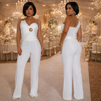 Completo Donna 2 Pezzi - Top Senza Maniche e Pantaloni Lunghi Elegante