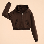 Completo Donna 2 Pezzi - Felpa Corta Cappuccio e Pantaloni Lunghi