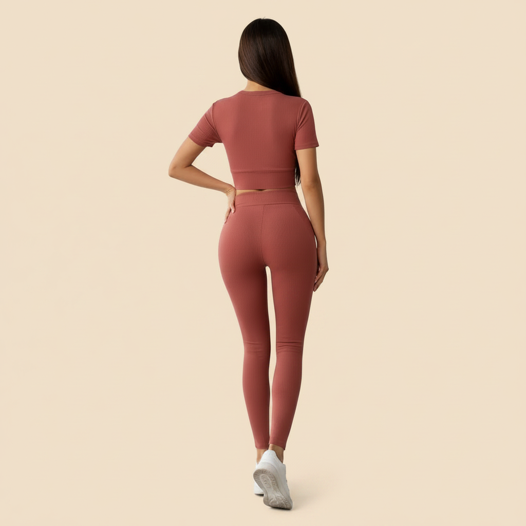 Completo Donna 2 Pezzi - Top Maniche Corte Aderente e Pantaloni Lunghi
