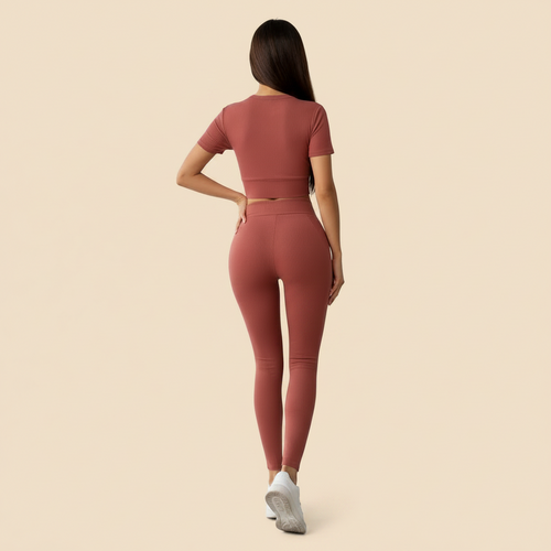 Completo Donna 2 Pezzi - Top Maniche Corte Aderente e Pantaloni Lunghi
