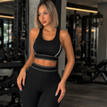 Women's 2-Piece Set - Criss-Cross Back Sports Top and Long Pants
