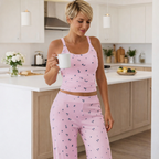 Completo Donna 2 Pezzi - Top Senza Spalline e Pantaloni Lunghi Stampa Floreale