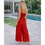 Women's Casual Jumpsuit with Pockets - Loose Multicolor Vacation Style Pants