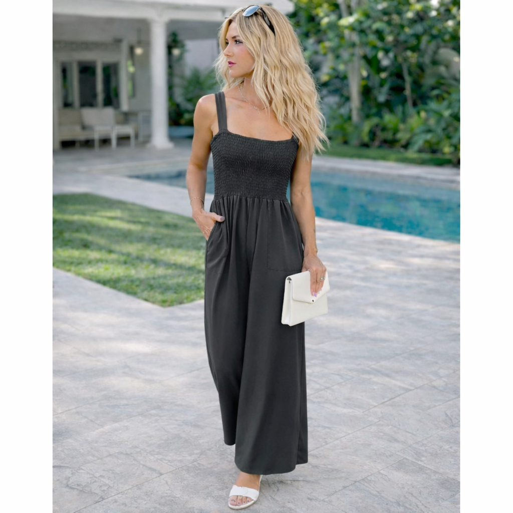 Women's Casual Jumpsuit with Pockets - Loose Multicolor Vacation Style Pants