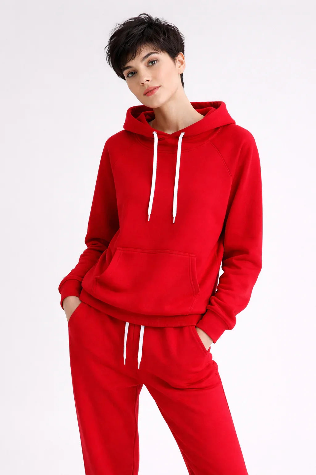 Completo Donna 2 Pezzi - Felpa con Cappuccio e Pantaloni Tuta Casual Plus Size