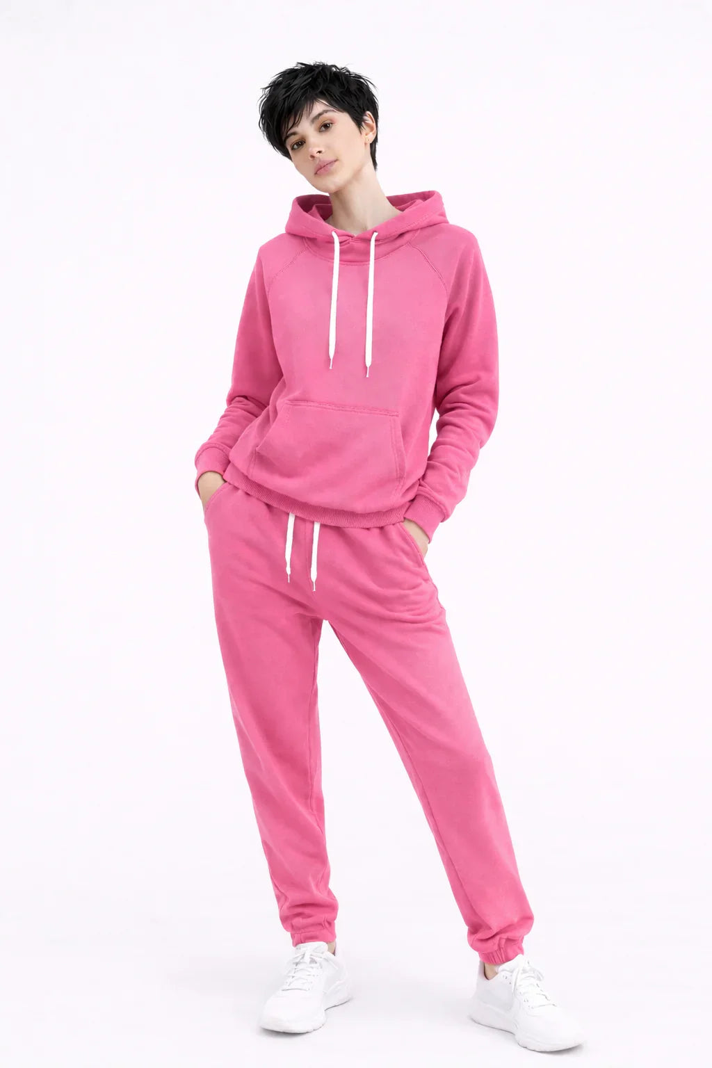 Completo Donna 2 Pezzi - Felpa con Cappuccio e Pantaloni Tuta Casual Plus Size