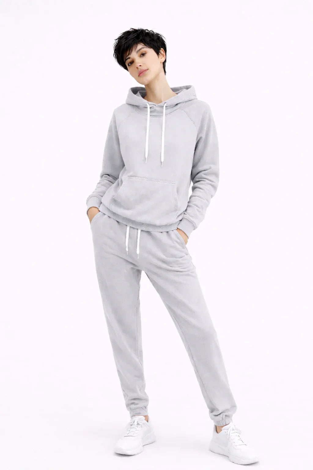 Completo Donna 2 Pezzi - Felpa con Cappuccio e Pantaloni Tuta Casual Plus Size