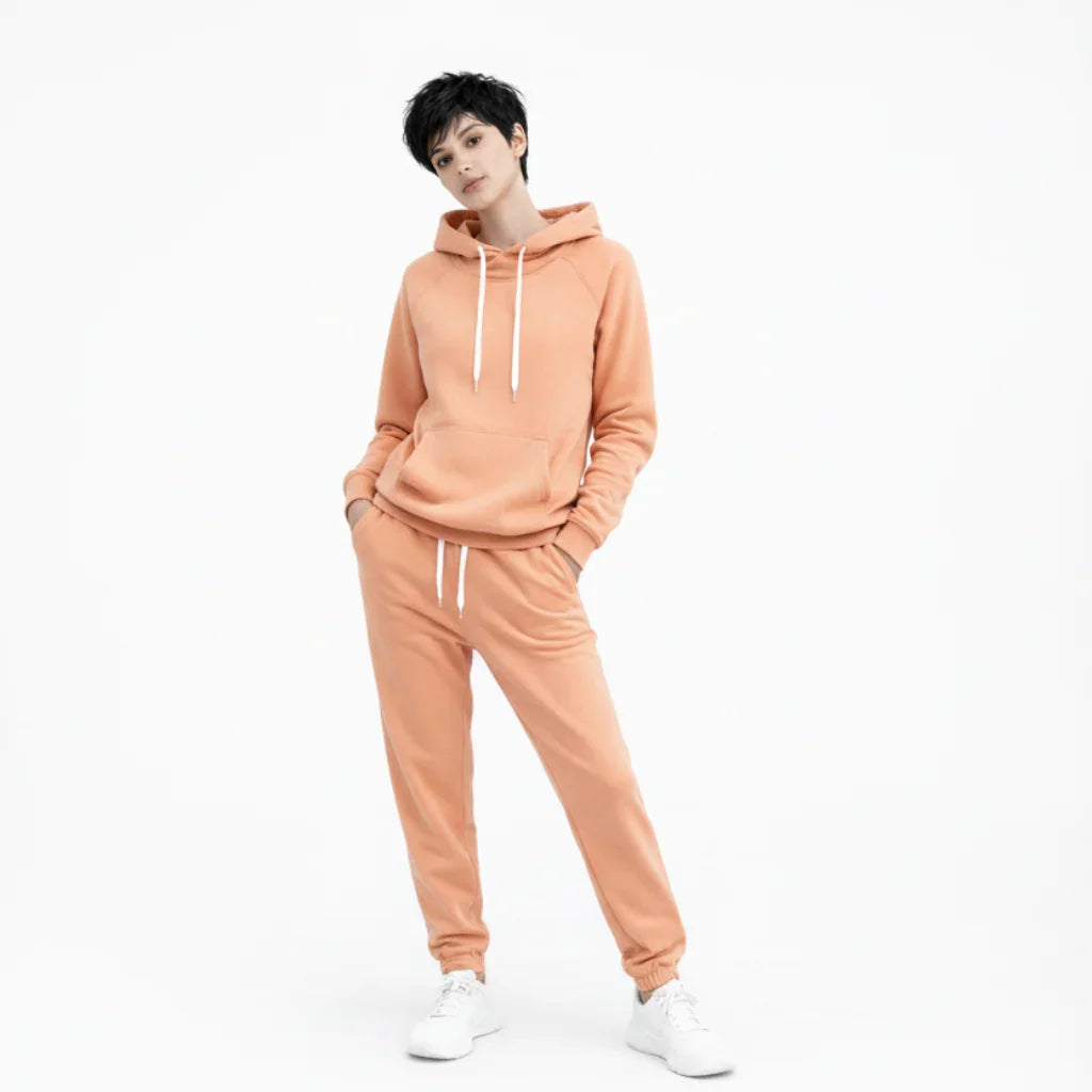 Completo Donna 2 Pezzi - Felpa con Cappuccio e Pantaloni Tuta Casual Plus Size