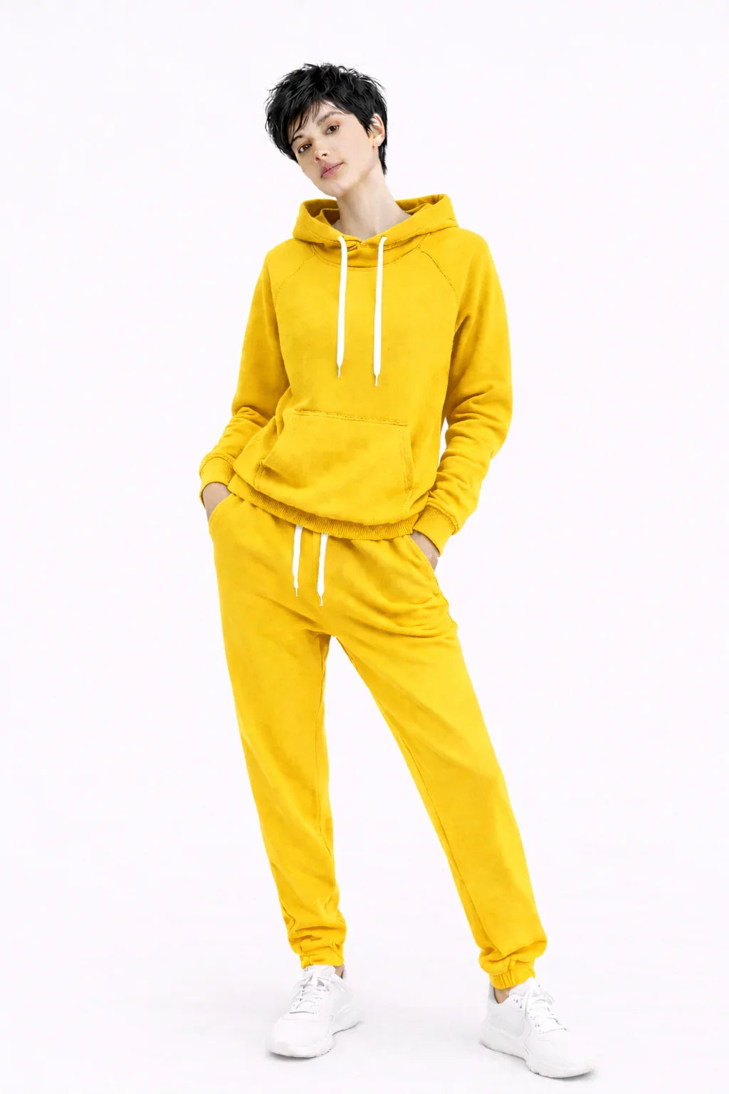 Completo Donna 2 Pezzi - Felpa con Cappuccio e Pantaloni Tuta Casual Plus Size