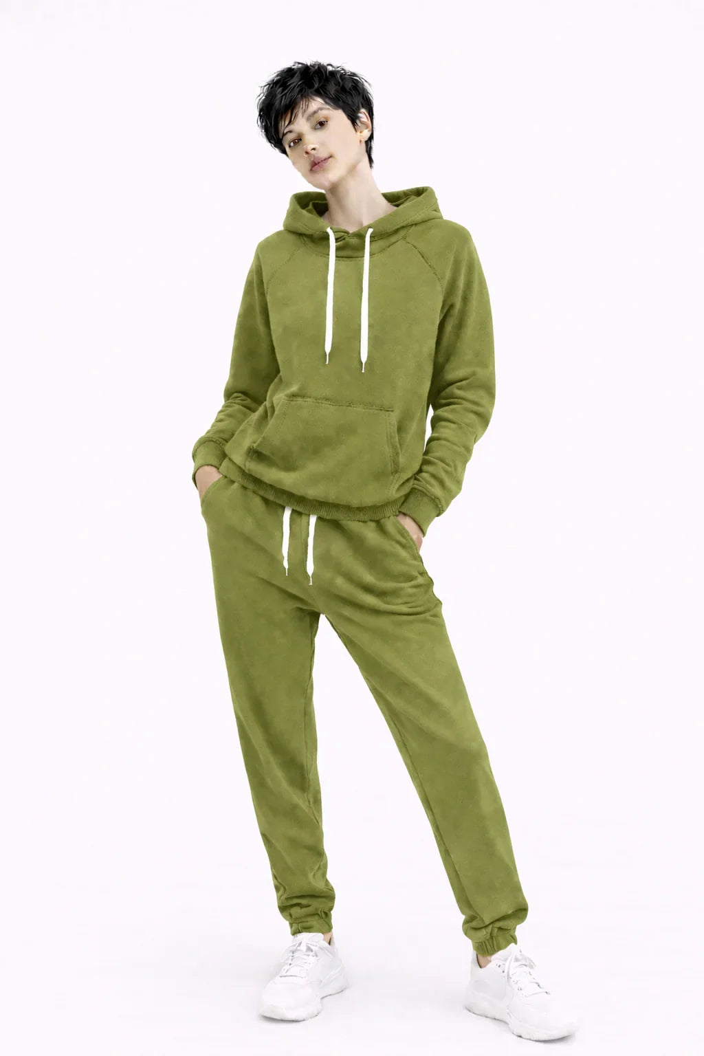 Completo Donna 2 Pezzi - Felpa con Cappuccio e Pantaloni Tuta Casual Plus Size