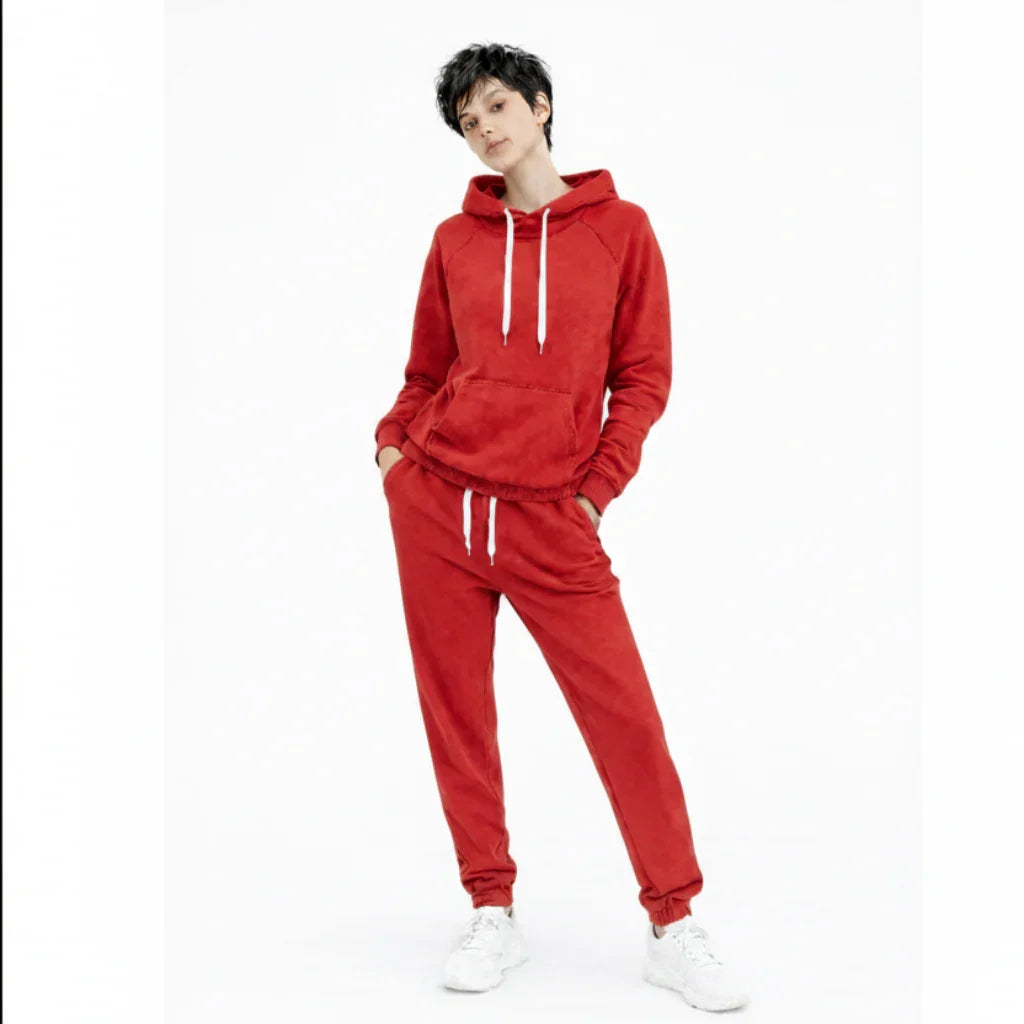 Completo Donna 2 Pezzi - Felpa con Cappuccio e Pantaloni Tuta Casual Plus Size