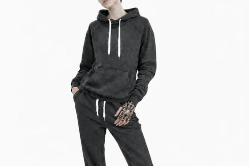 Completo Donna 2 Pezzi - Felpa con Cappuccio e Pantaloni Tuta Casual Plus Size