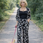 Completo Donna 2 Pezzi - Top Stampato con Nastro Maniche Lunghe e Pantaloni Lunghi Nero