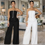 Women's Elegant Jumpsuit - Long Backless Jumpsuit