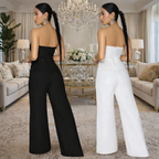 Women's Elegant Jumpsuit - Long Backless Jumpsuit