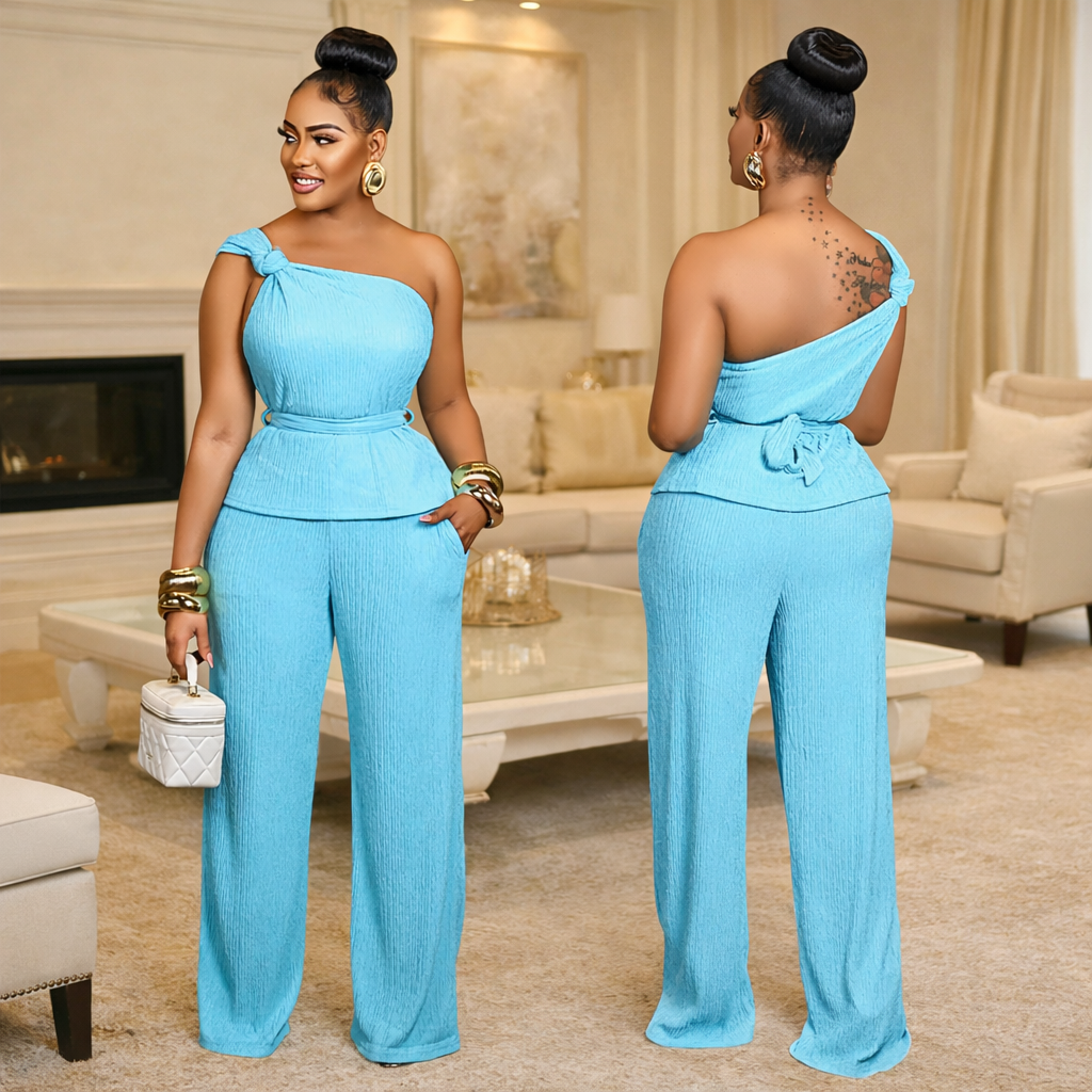 Completo 2 Pezzi Donna - Top Senza Maniche e Pantaloni