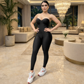 Women's Skinny Backless Jumpsuit - Sexy Strapless Bodysuit