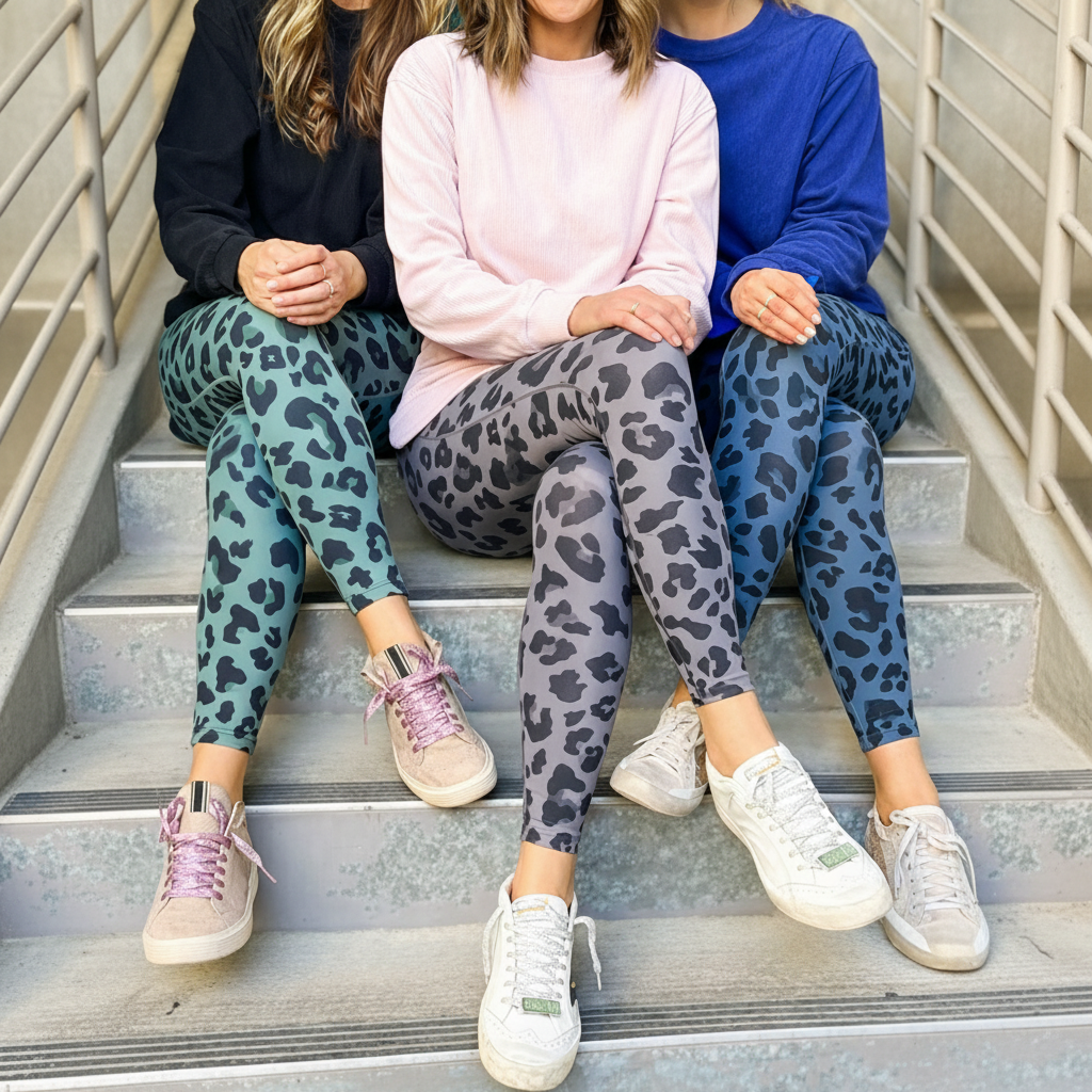 Women's Green Leopard Print Sports Leggings – Fitness and Yoga | Lynoro