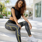 Women's Printed Yoga Leggings - Colorful Fitness and Dance