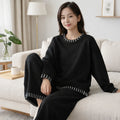 Women's 2-Piece Set - Striped High-Neck Top and Pants